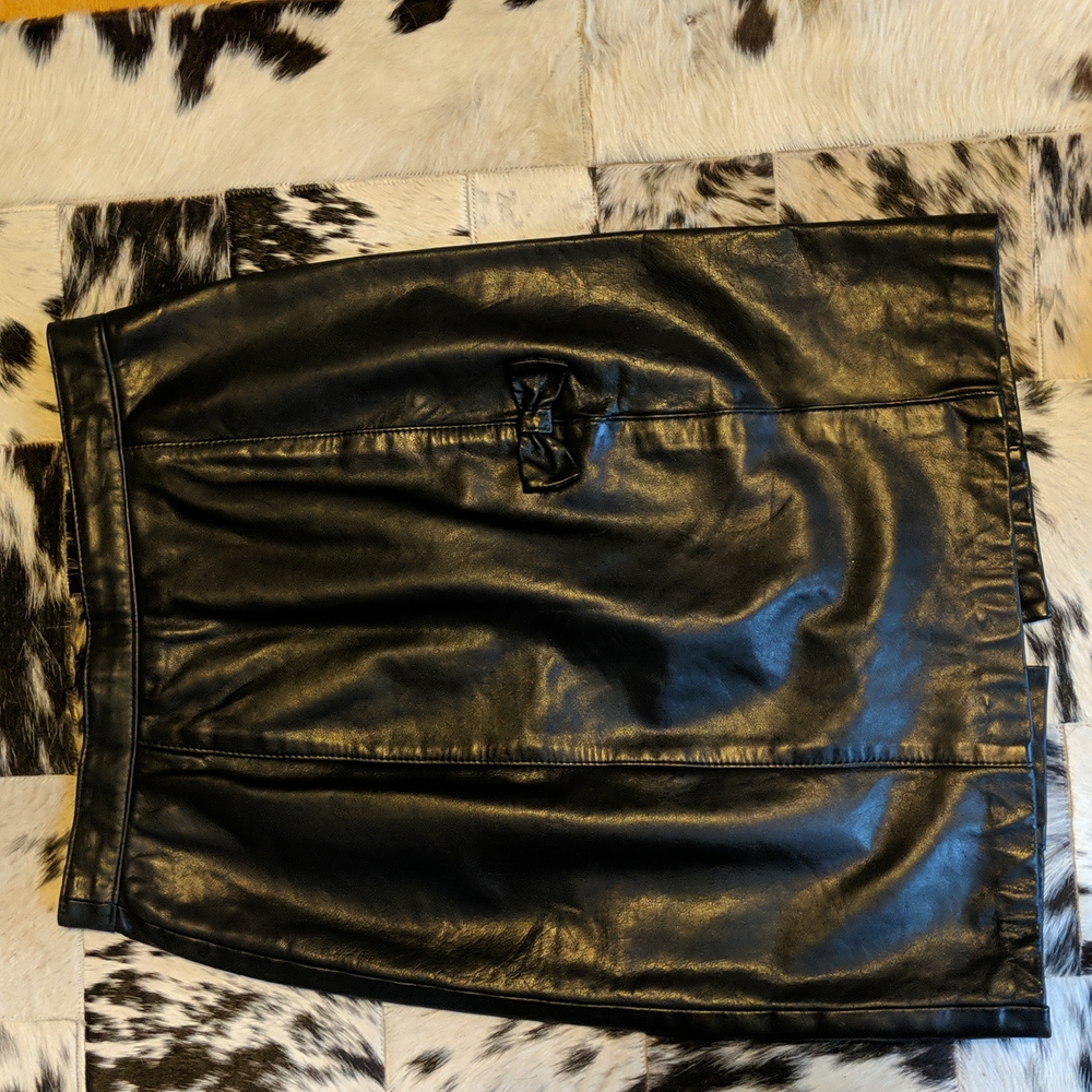 Authentic leather vintage pencil skirt